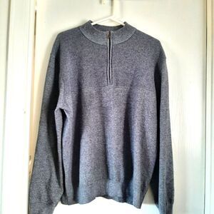 Quarter Zip Pull over Sweater Blue 2XL